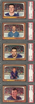 1966/67 Topps Hockey PSA NM 7 and PSA NM-MT 8 Collection (5 Different) Including Gilbert